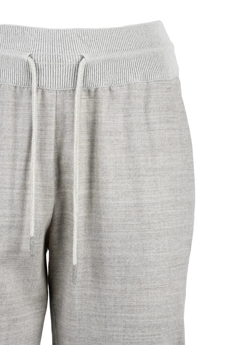 Light Grey Stretch Wool Cashmere Pants