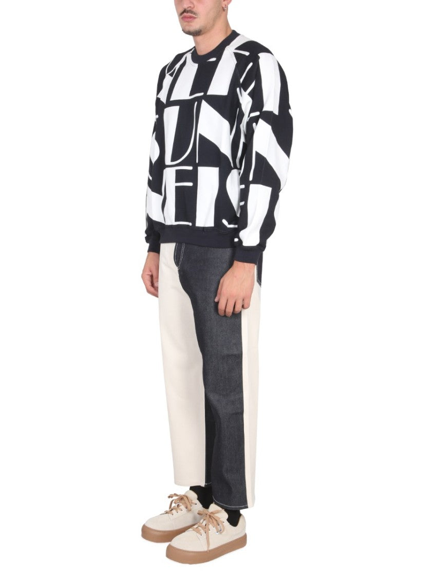 Oversized Graphic Print Crewneck Sweatshirt