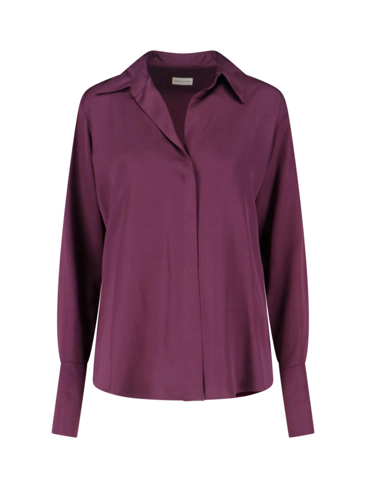 Purple Classic V-Neck Viscose Blouse