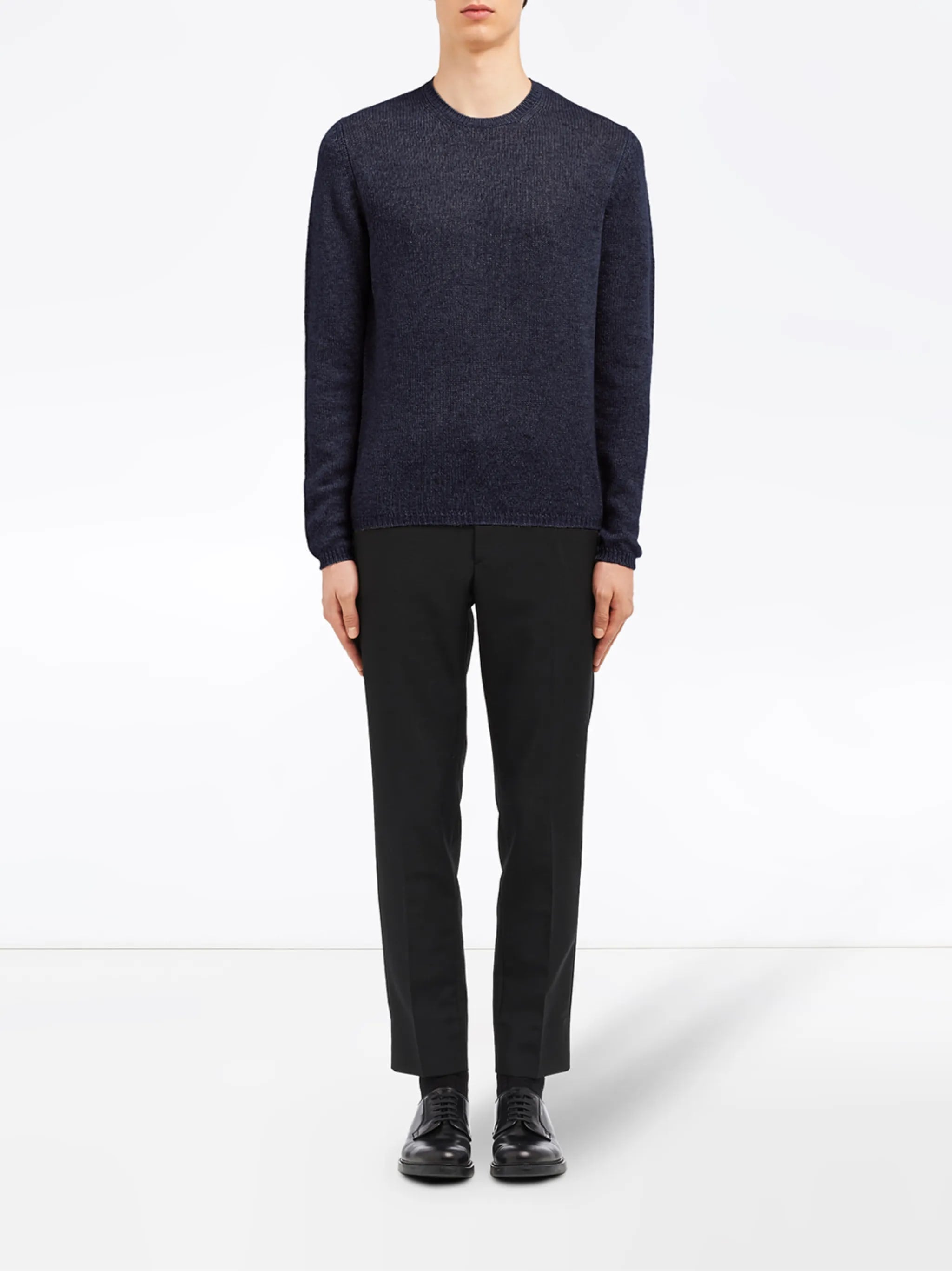 Navy Crew Neck Cashmere Sweater