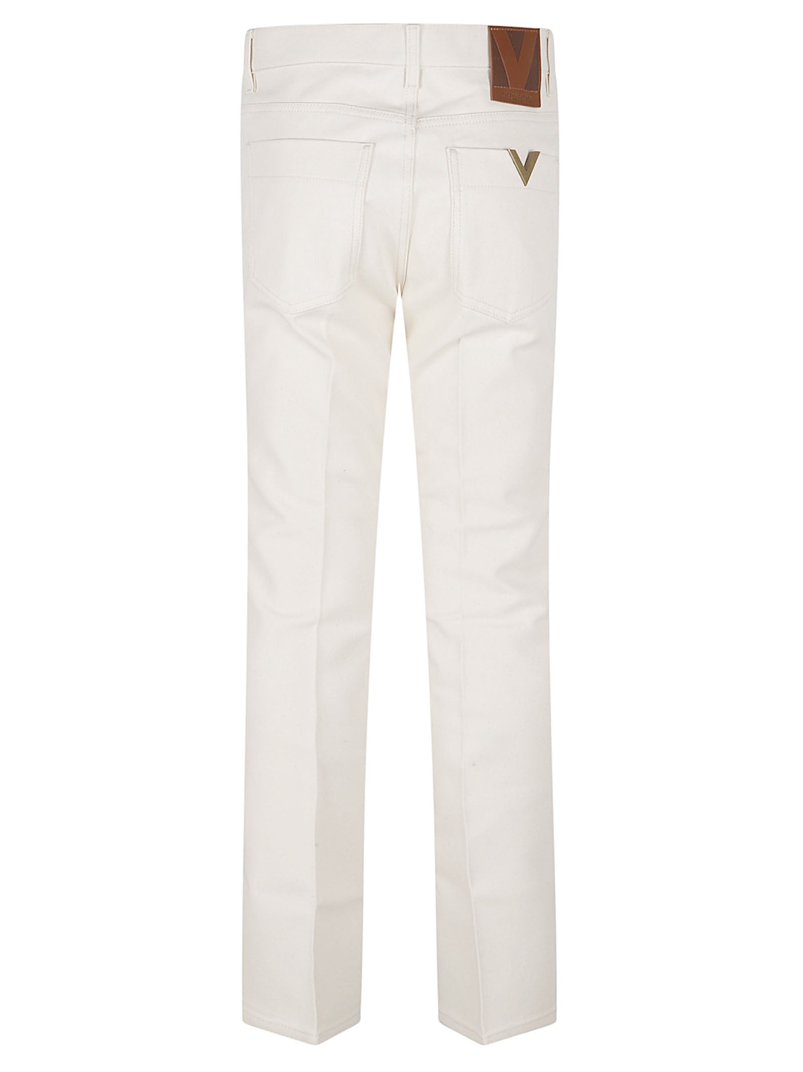 Straight-Leg Ivory Jeans