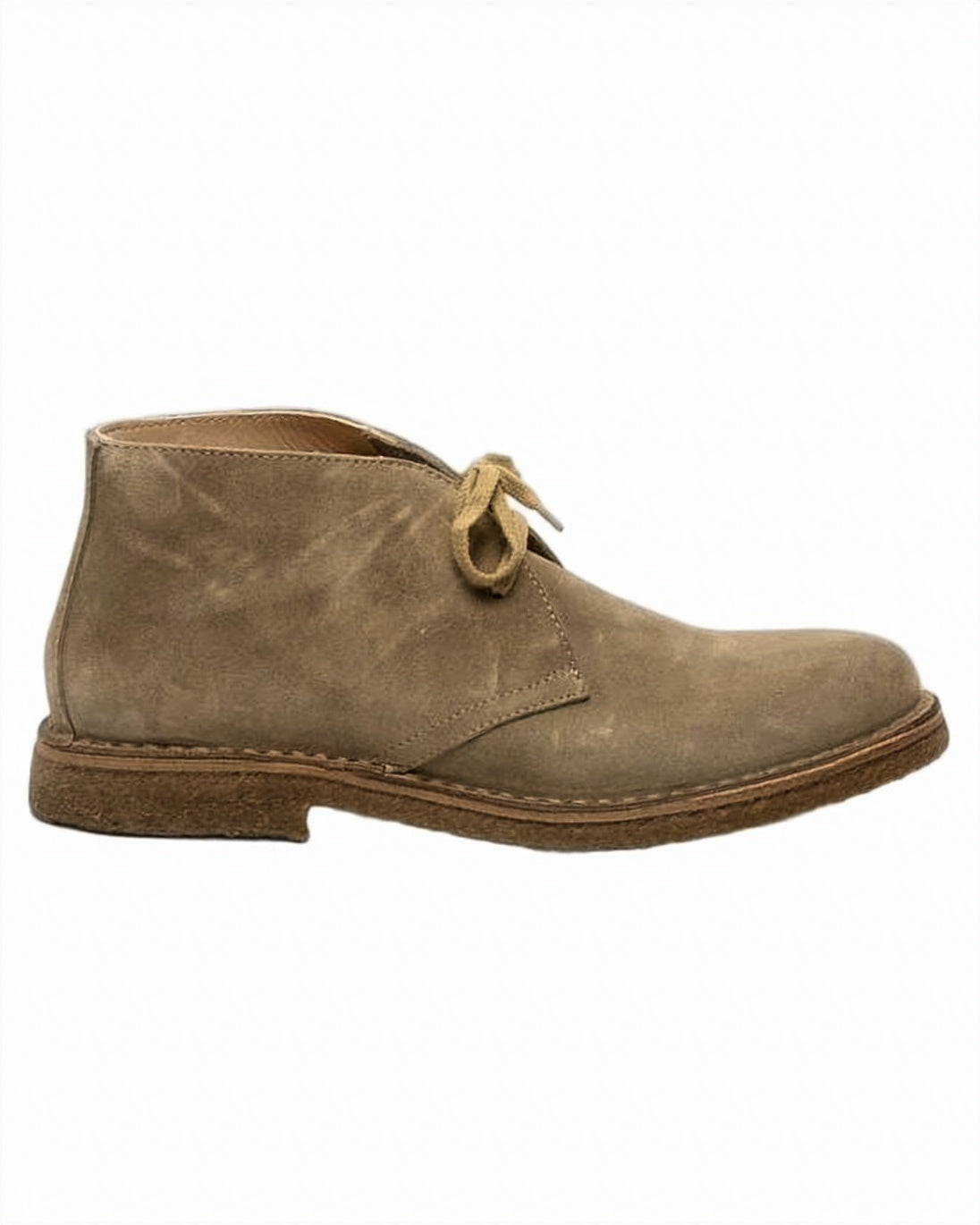 Suede Ankle-High Loafers with Rounded Toe and Minimal Stitching