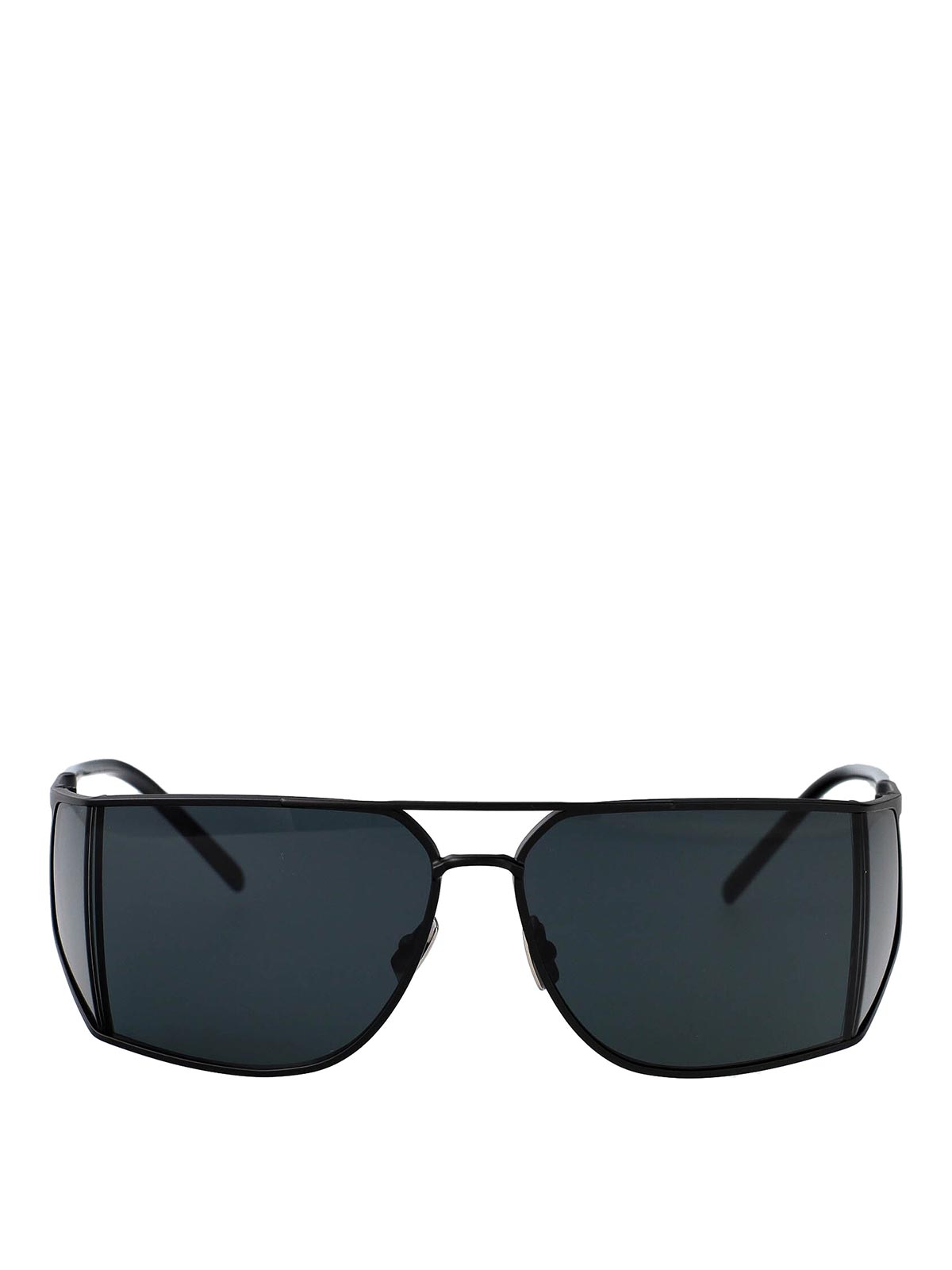Angular Metal Frame Sunglasses with Dark Lenses