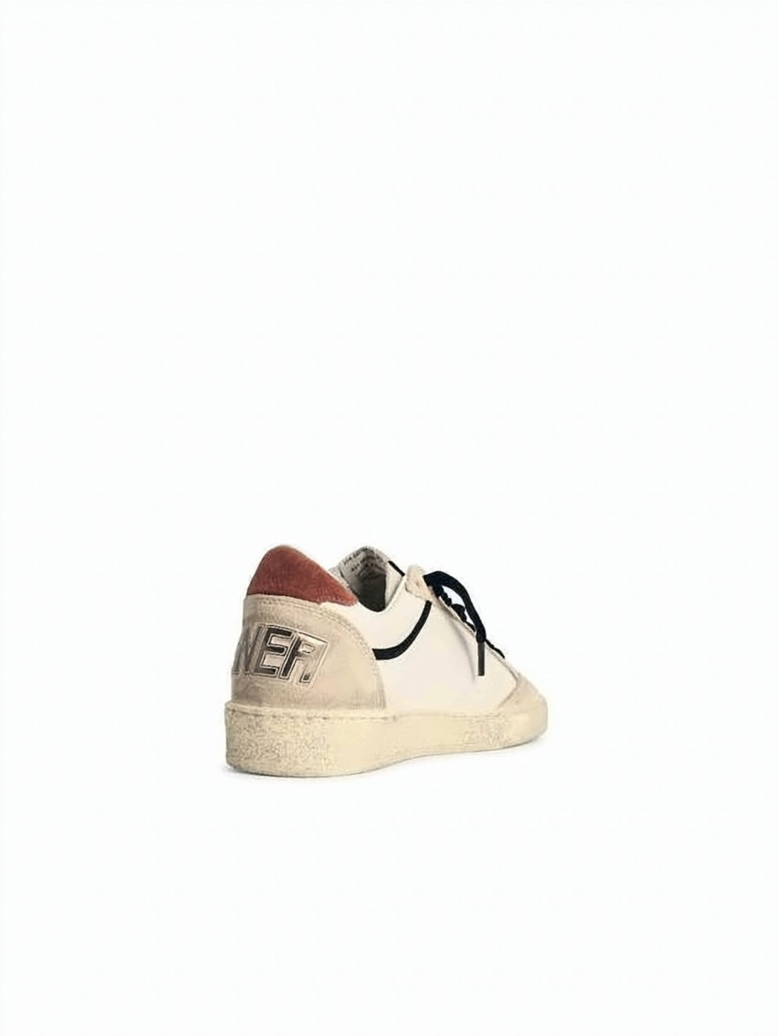 Distressed Off-White Leather Low-Top Sneakers