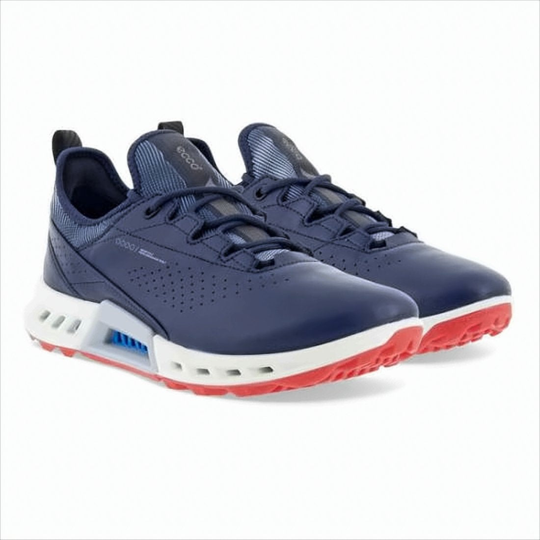 Perforated Deep Blue Leather Sneakers