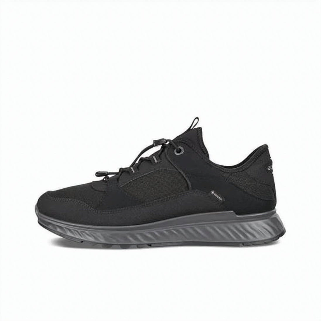 Black Low-Top Leather Heel Pull Sneakers