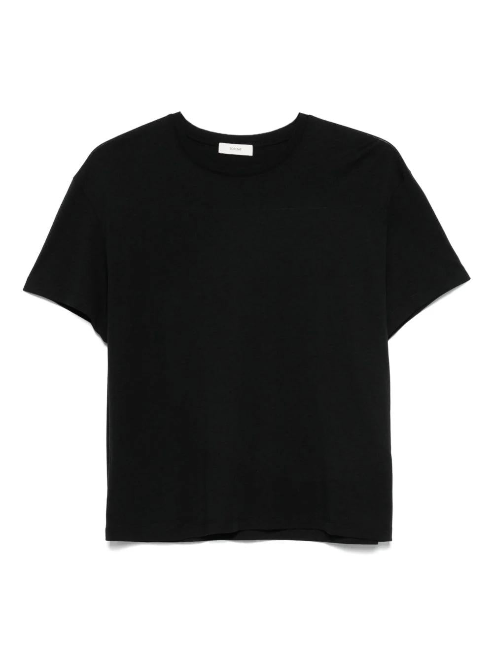 Cropped Black Tee with Minimalist Design