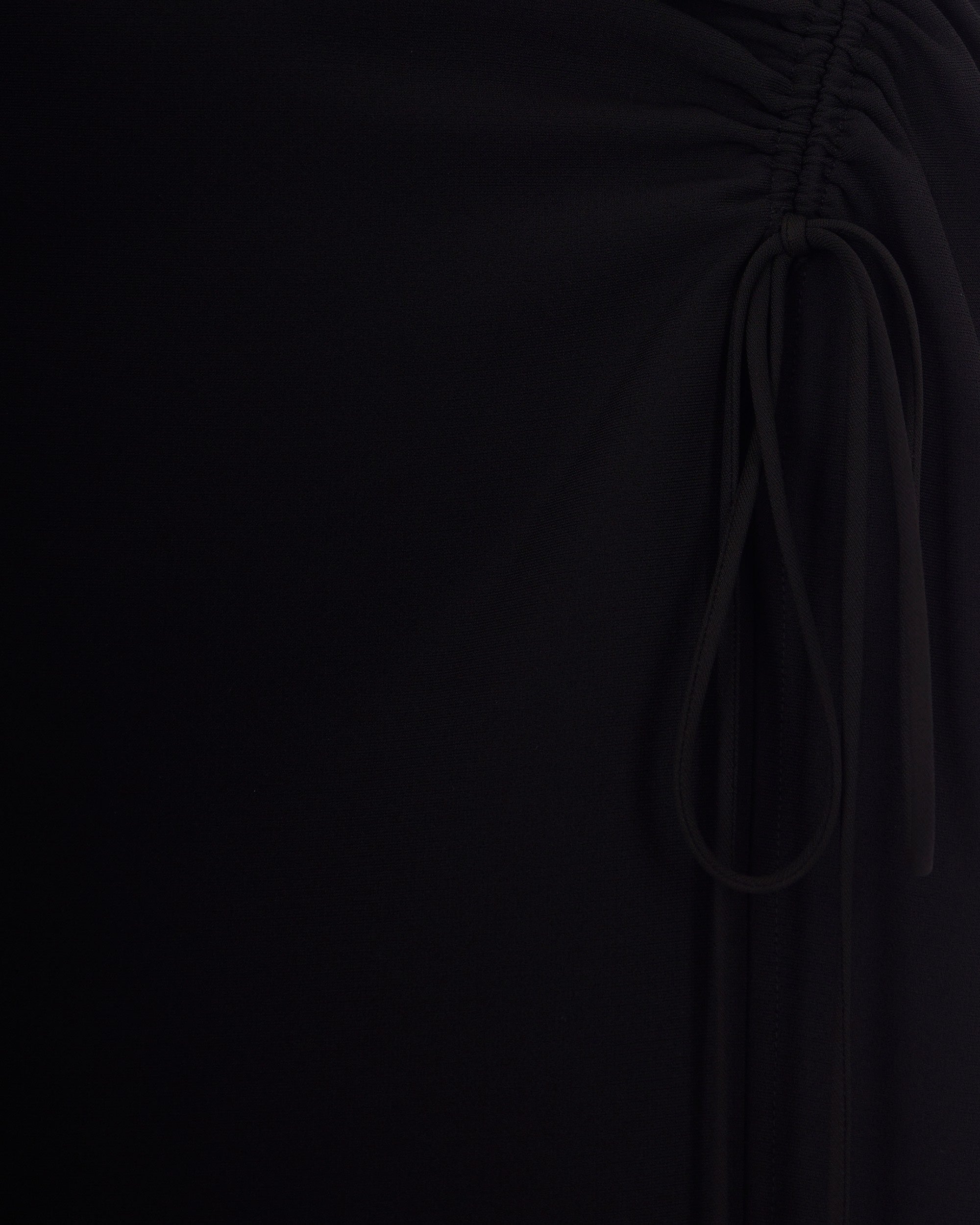 Ruched Twill Midi Dress