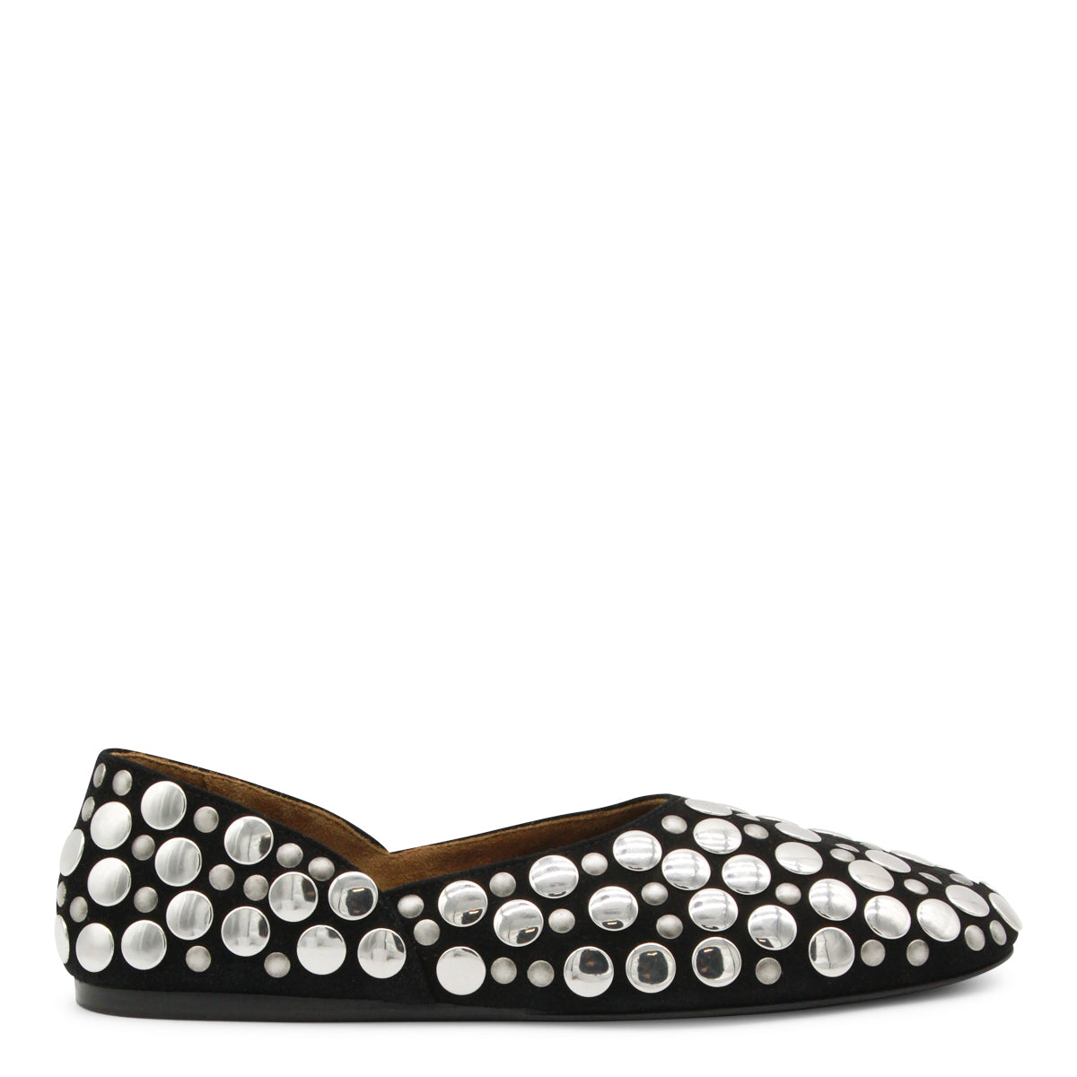 Black Leather Flats