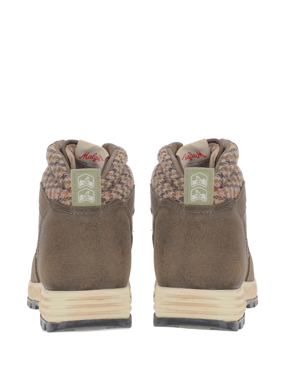 Mid-Top Sneakers with Houndstooth Ankle Panel