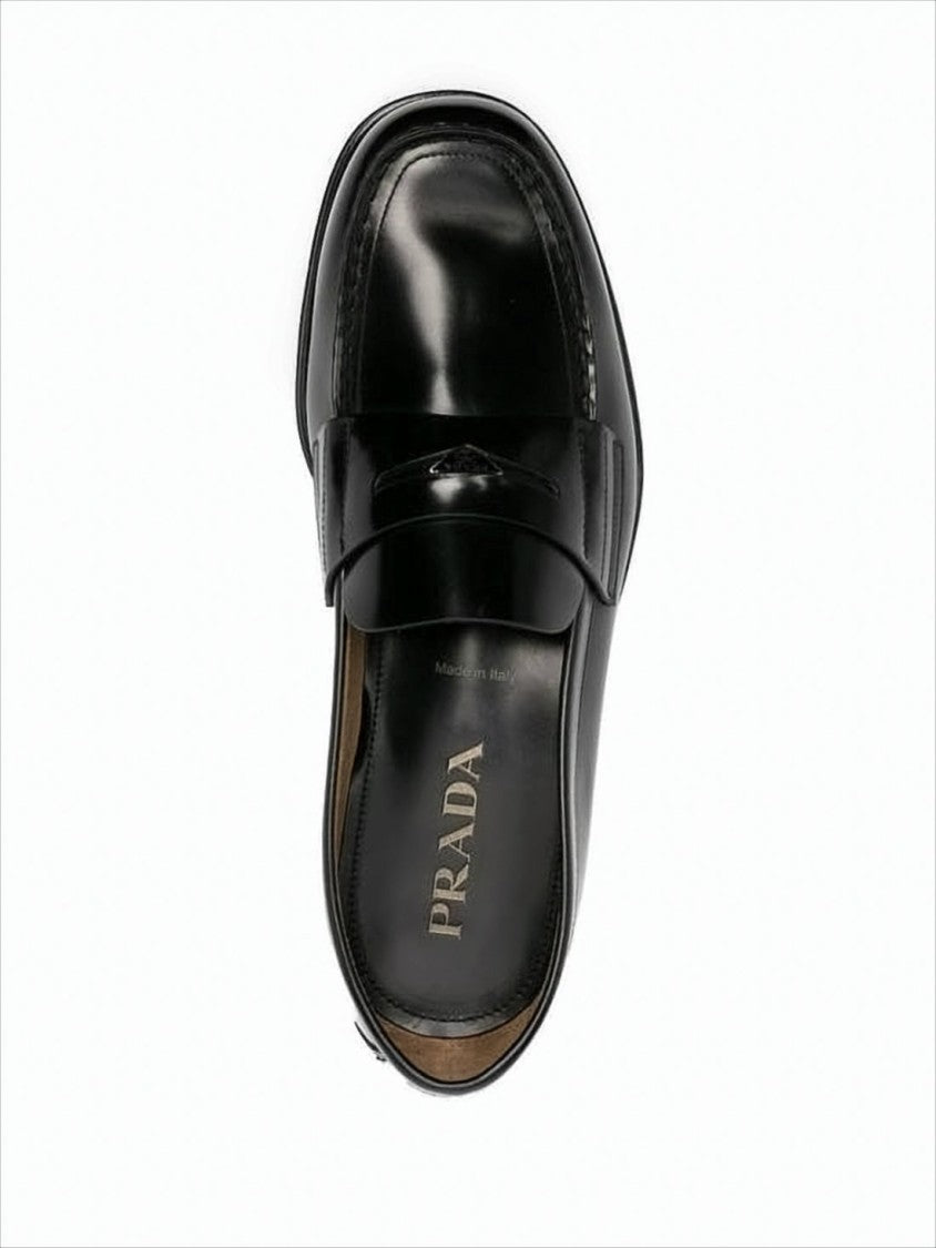 Polished Black Leather Loafers