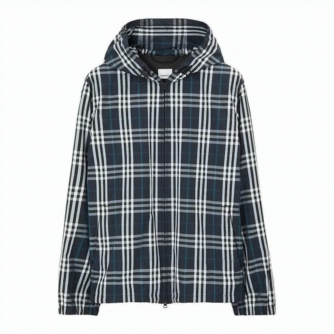 Hooded Black Plaid Jacket
