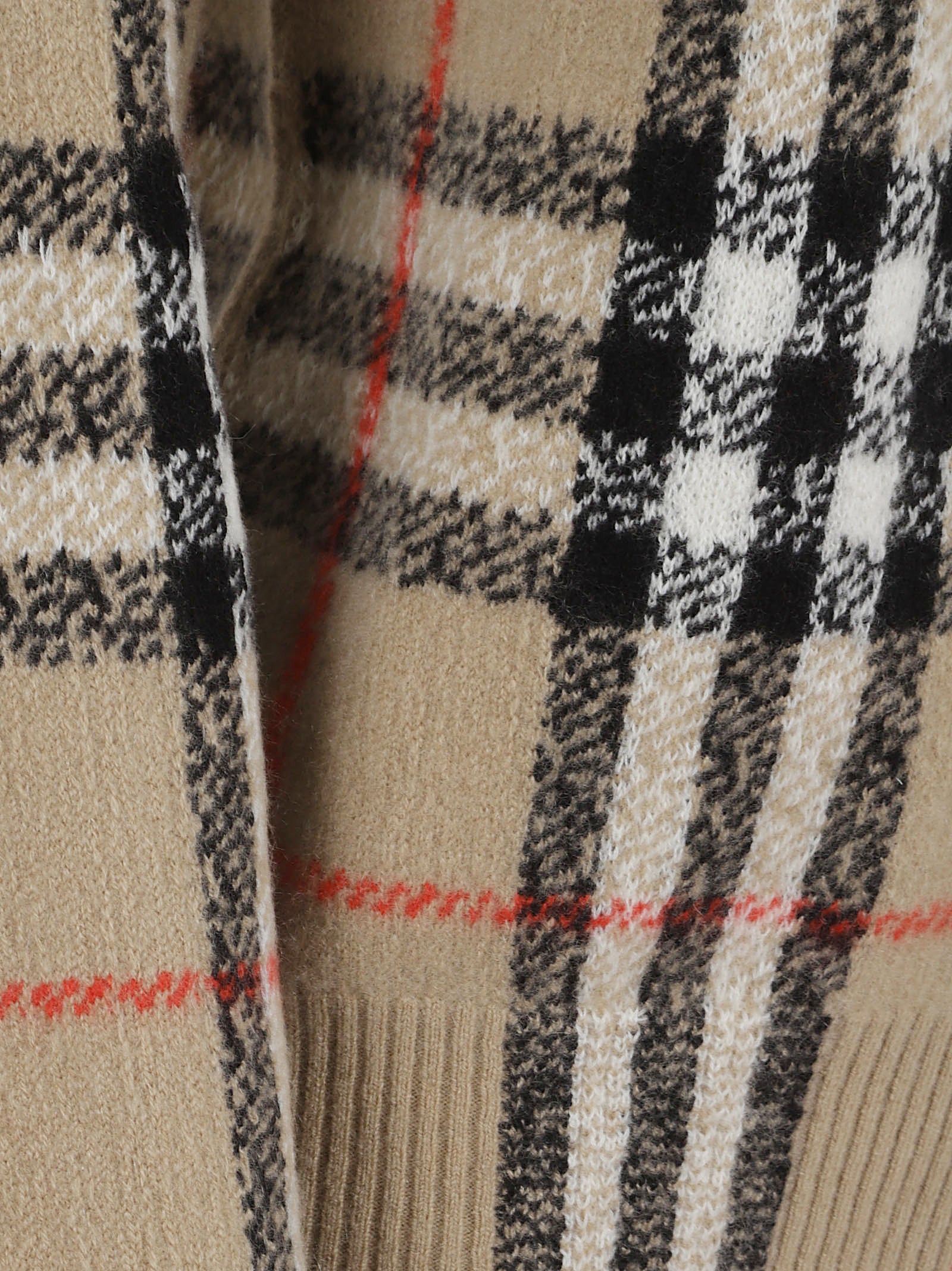 Cashmere-Wool Blend Sweater With Classic Check Pattern