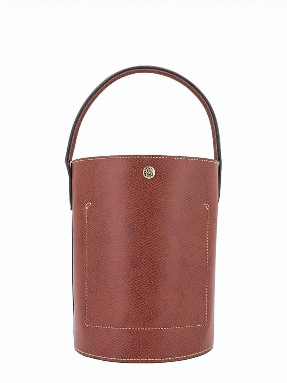 Structured Brown Cowhide Leather Shoulder Bag