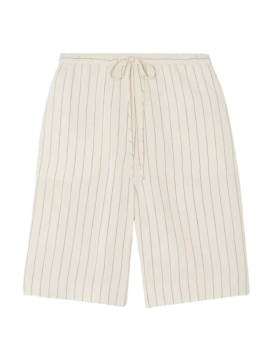 Relaxed Fit Pinstripe Shorts with Drawstring Waist