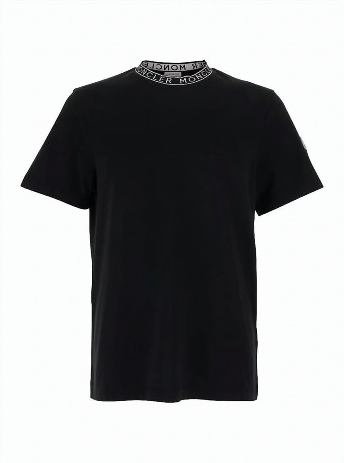 Short-Sleeved Black T-Shirt with Branded Trim