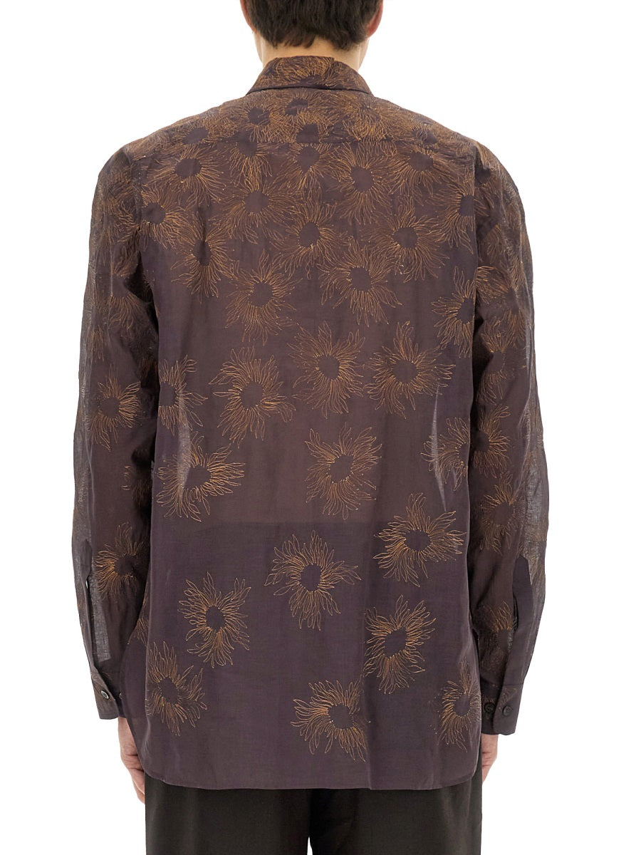 Vibrant Printed Cotton Shirt With Classic Collar