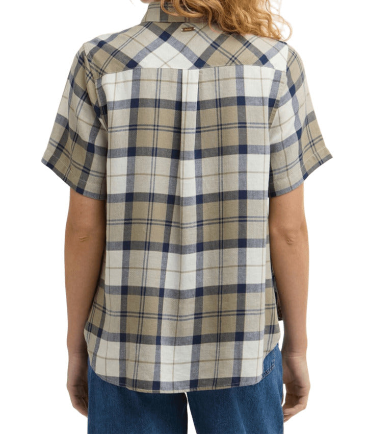 Navy Tartan Cotton Shirt Dress