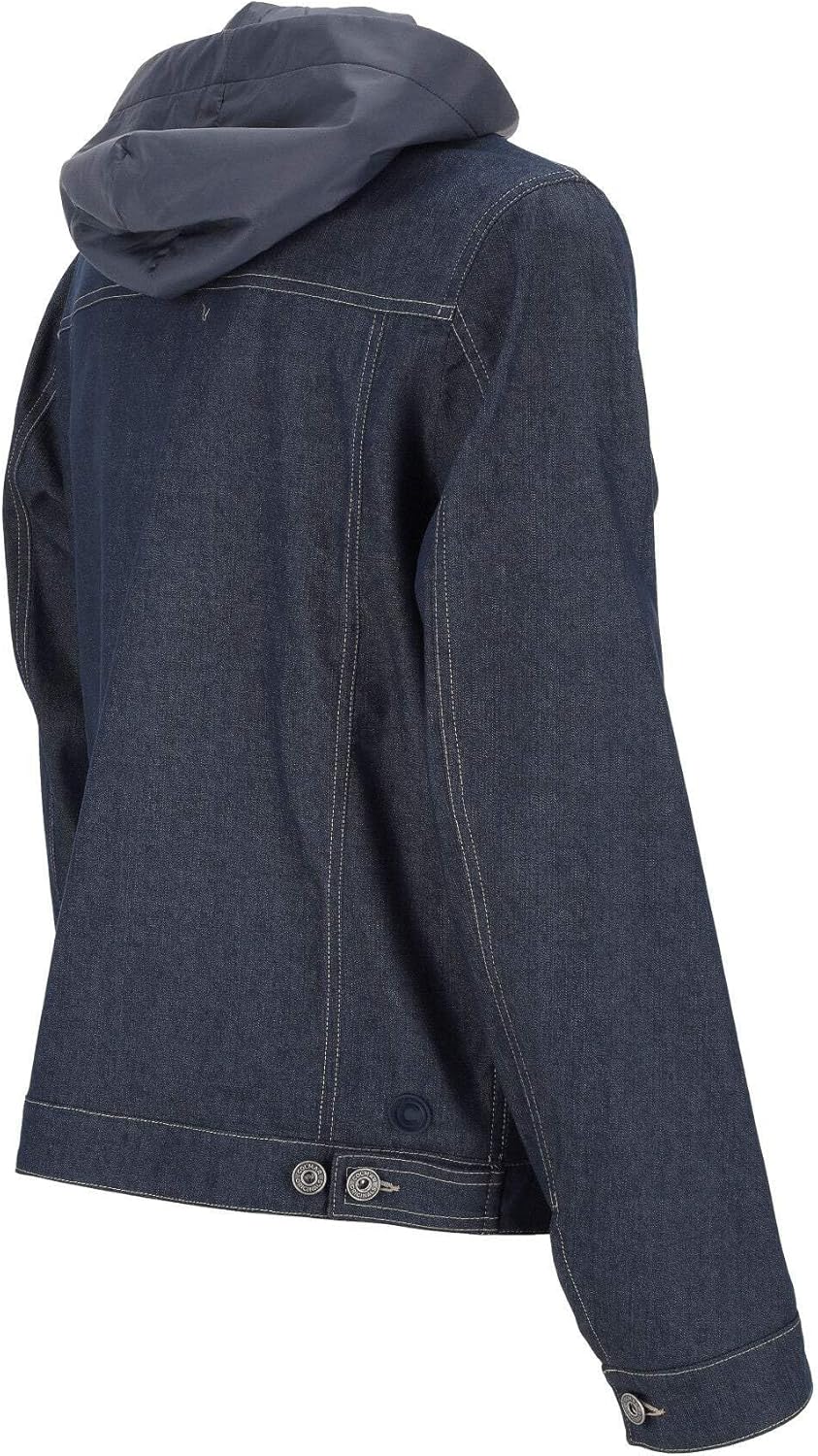 Blue Denim Jacket with Detachable Hood