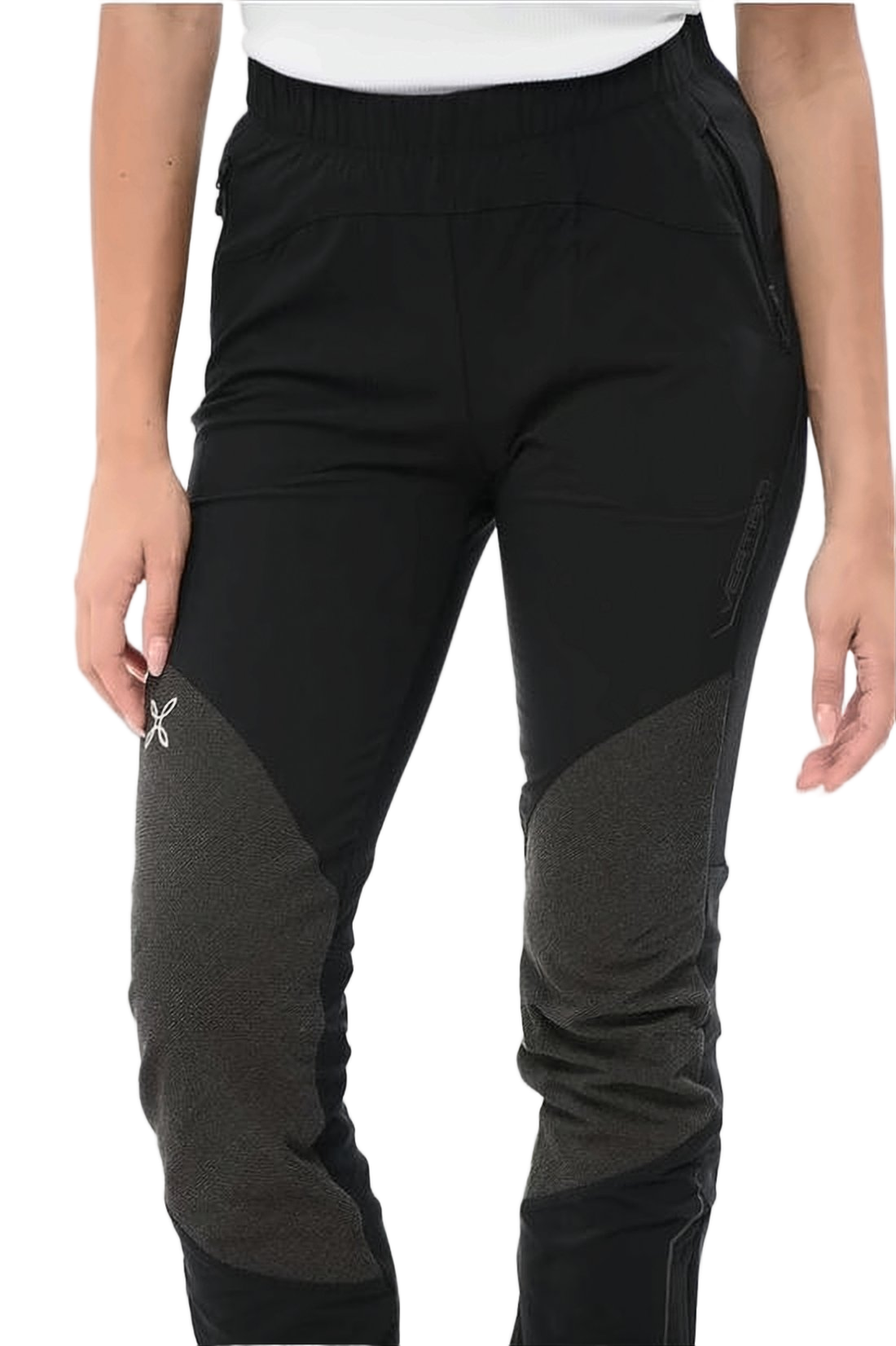 Montura Straight Pants with Contrasting Textured Panels