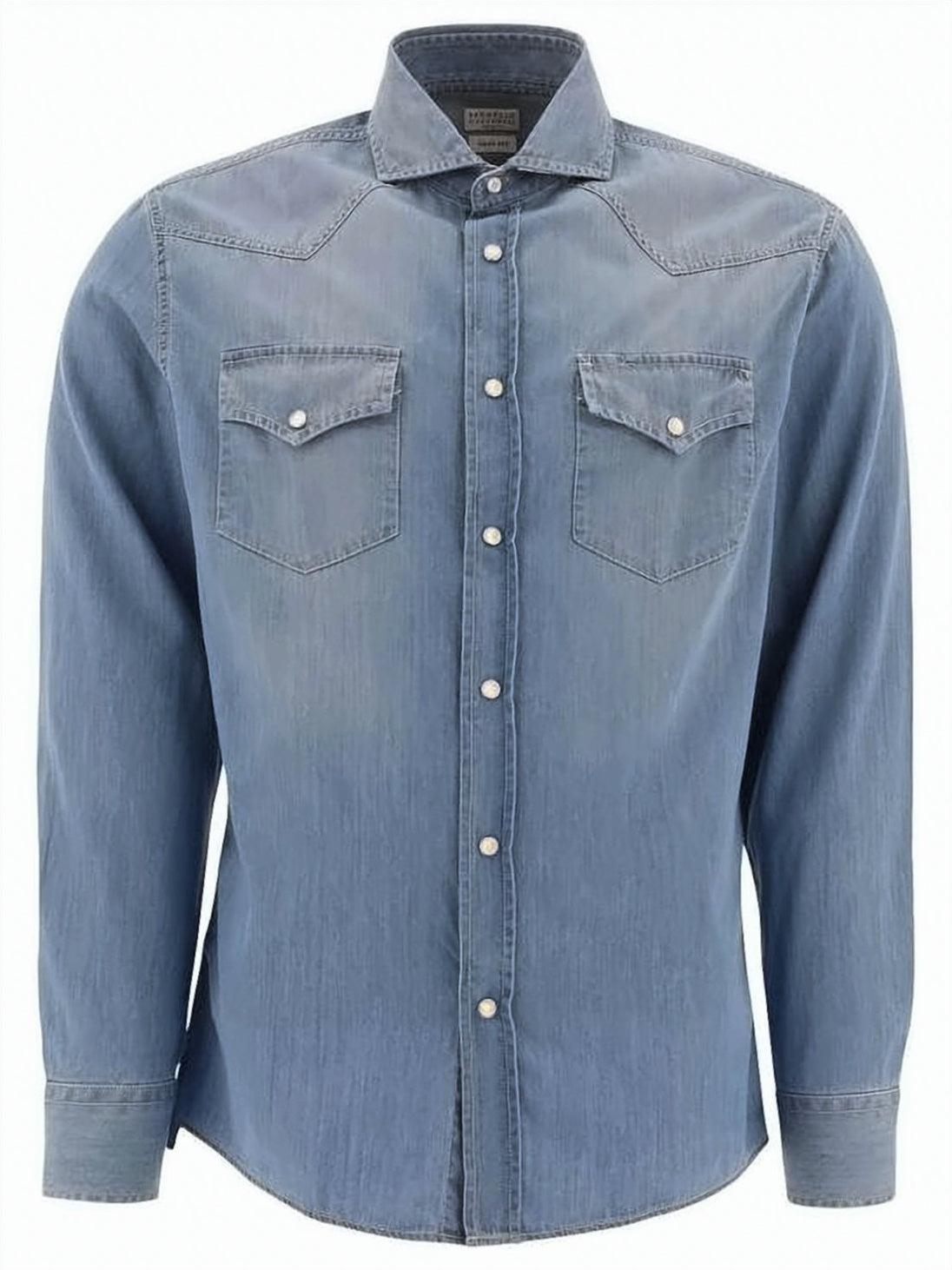Ultralight Denim Long-Sleeve Shirt with Classic Collar