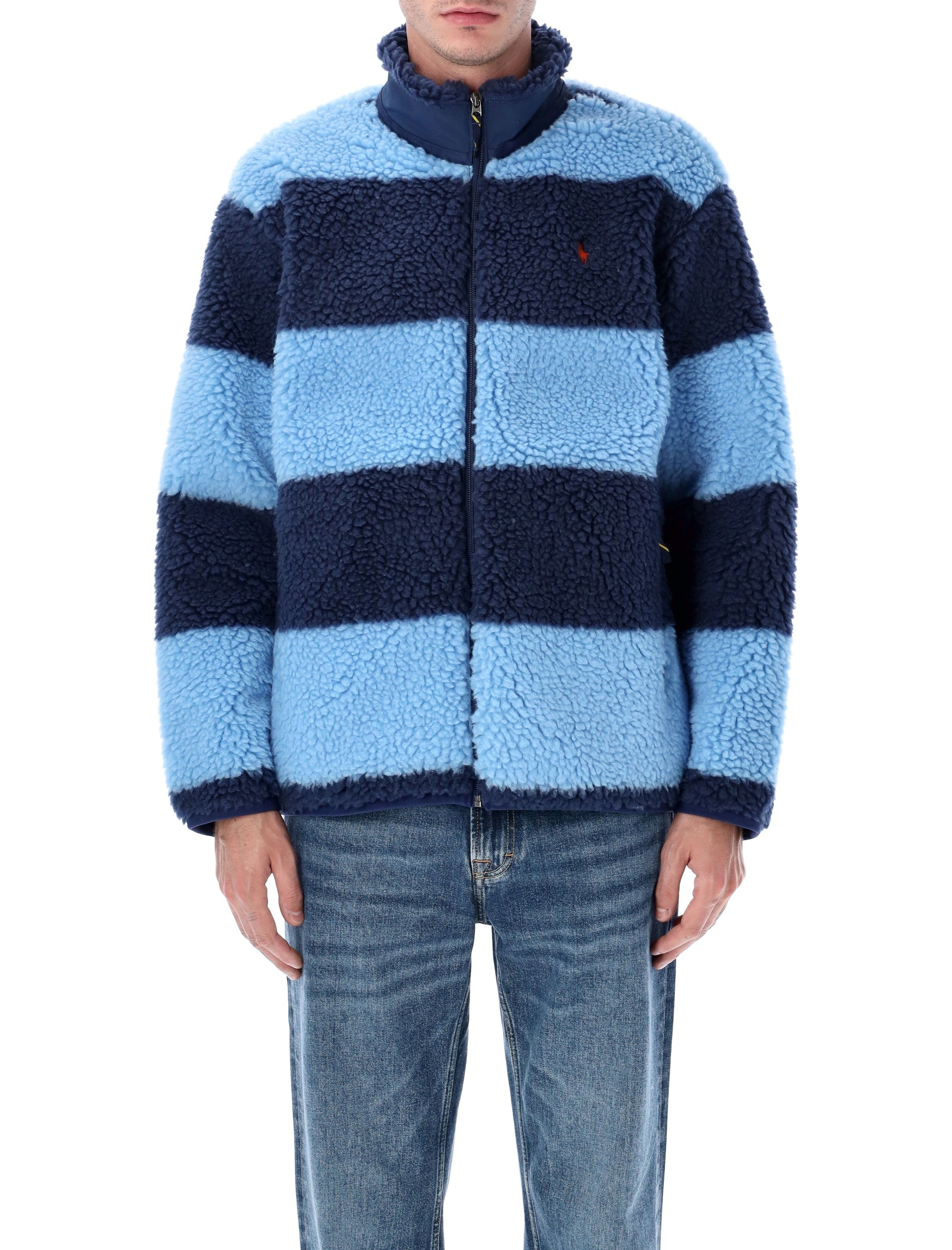 Polo Striped Pile Fleece Jacket