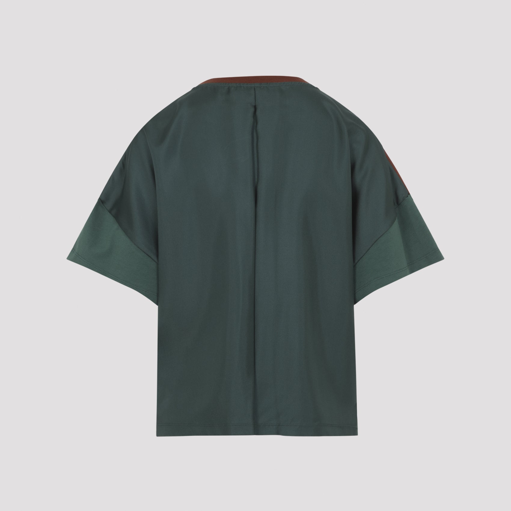 Color Block T-Shirt with Cotton-Silk Blend