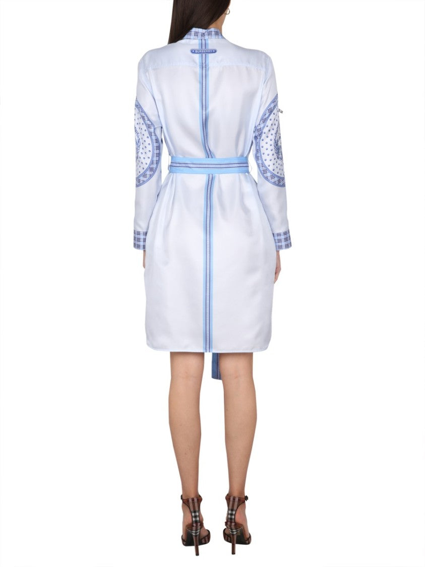 Silk Chemisier Dress With Concealed Button Closure