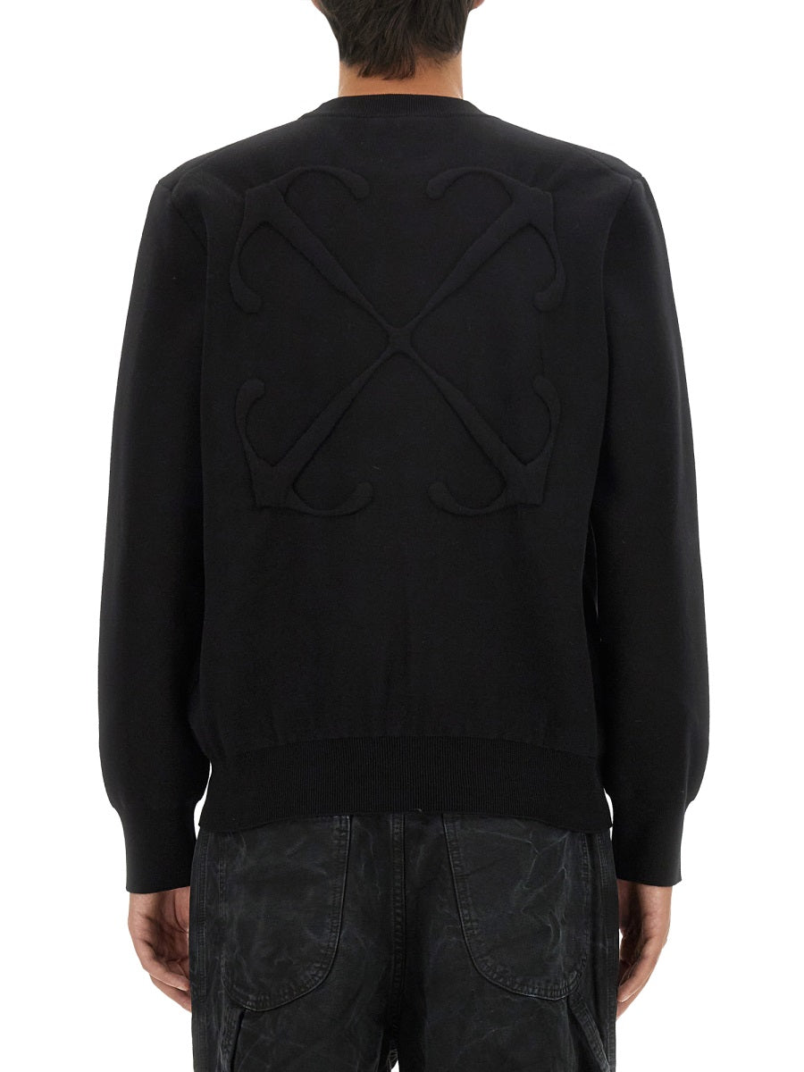 Regular Fit Cotton Sweatshirt with Embossed Logo