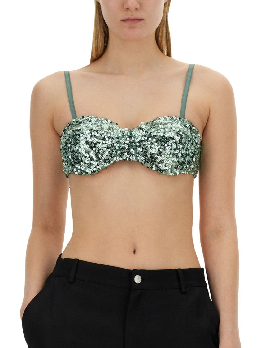 Cropped Sequined Top