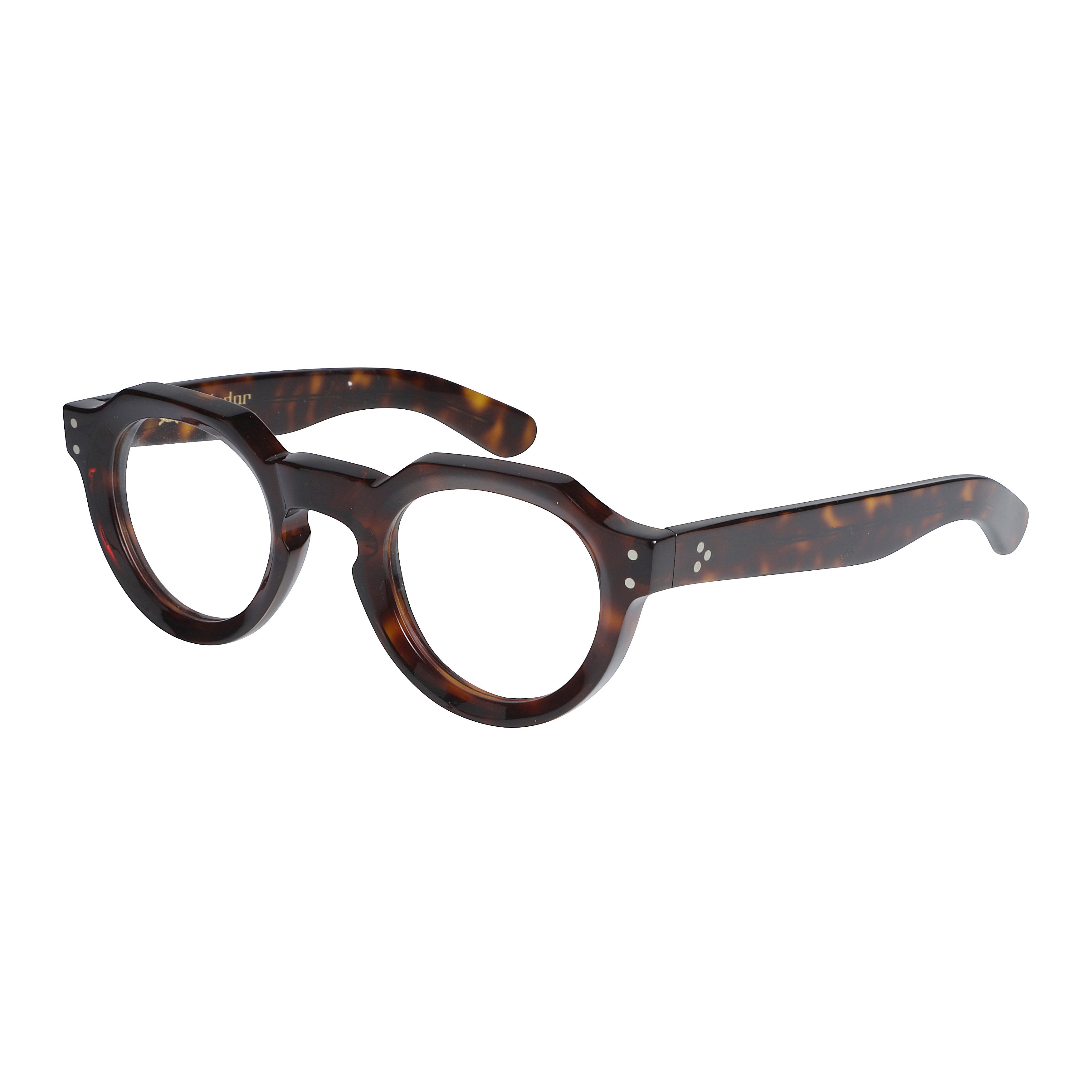 Spike Round Frame Tortoiseshell Sunglasses with Metallic Rivet Details