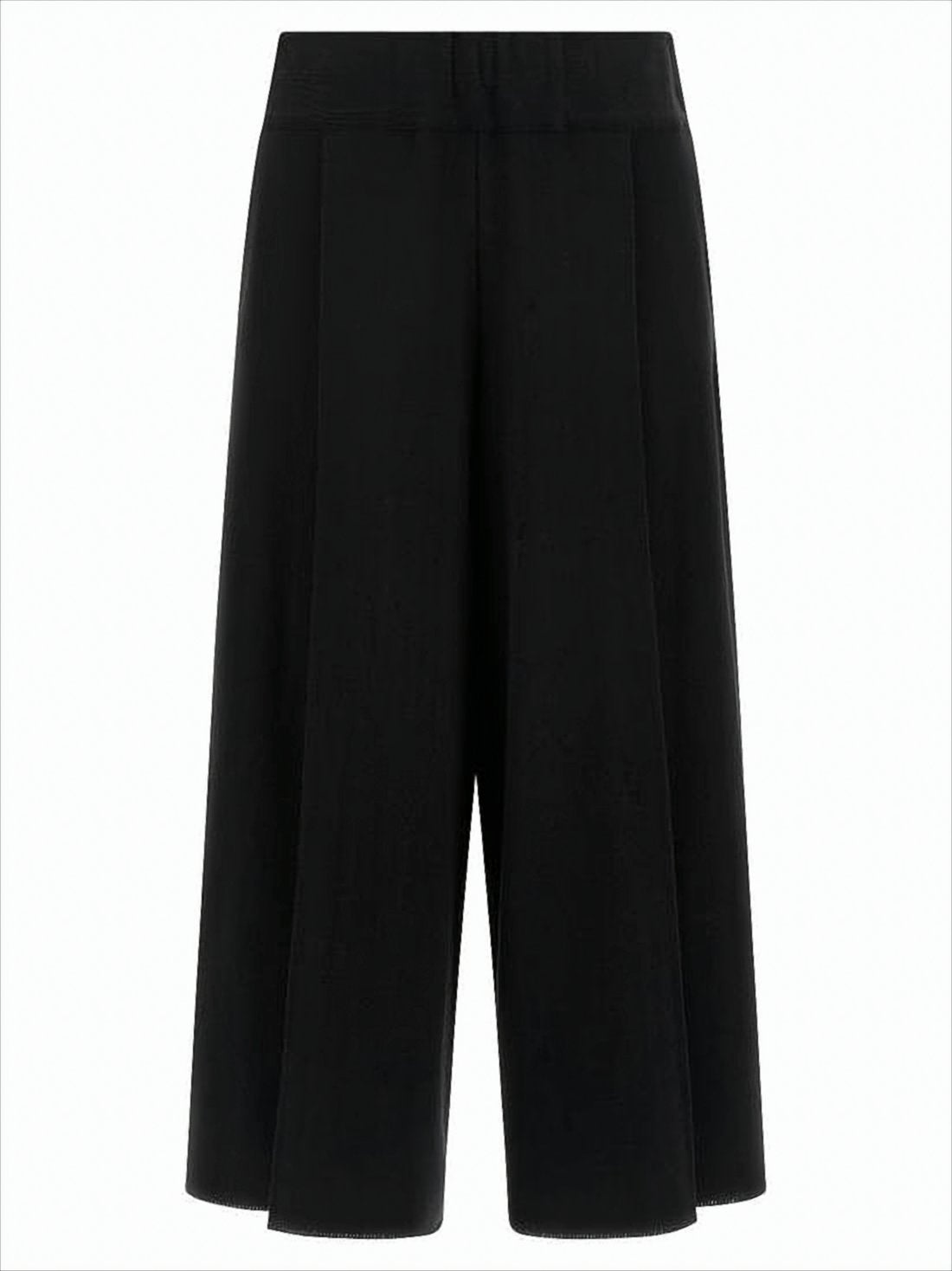 Black Wide-Leg Pants with High Waist