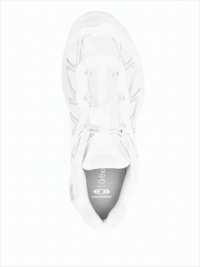 White Textile Sneakers with Rugged Sole