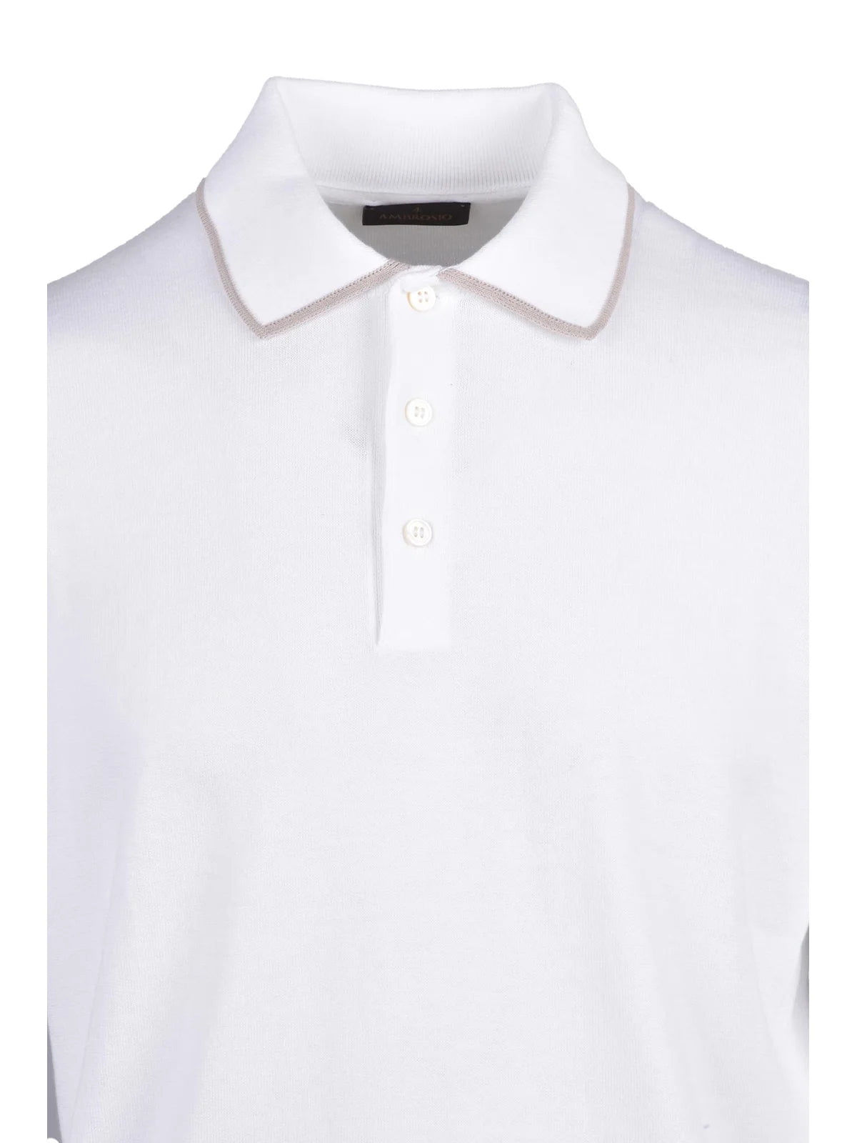 White Cotton Knit Polo