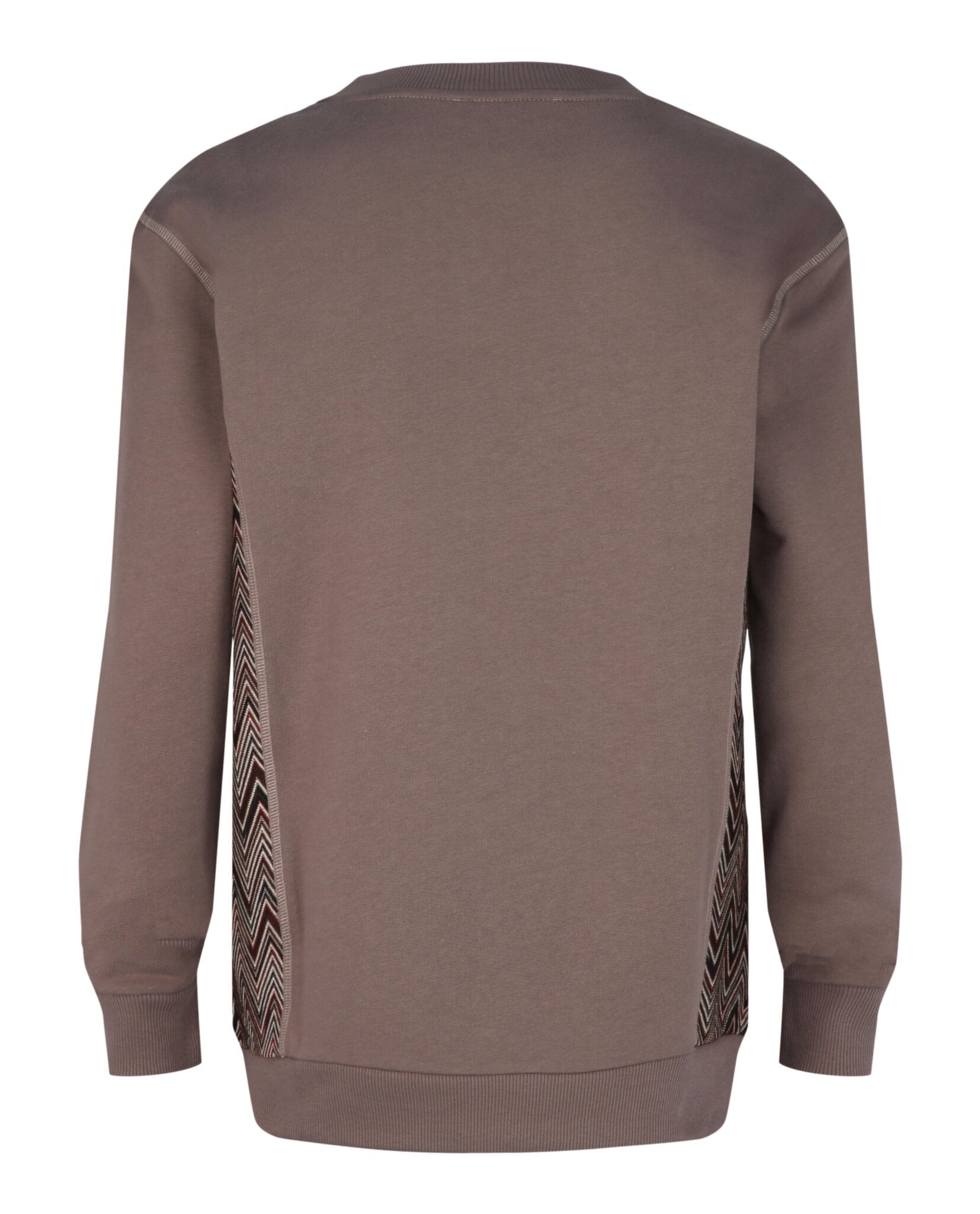 Zig-Zag Panelled Crewneck Sweatshirt