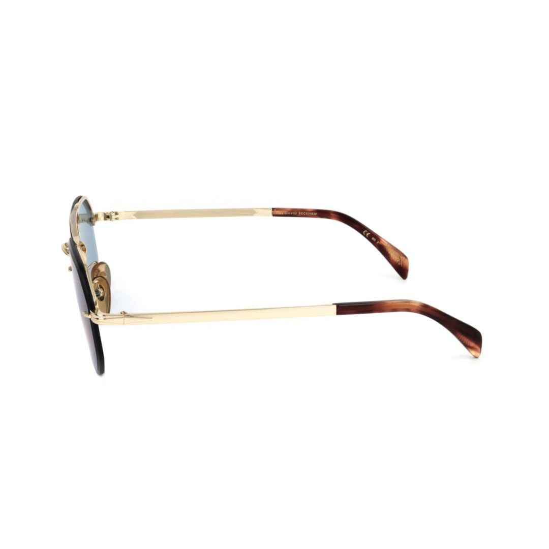 Db 1101/G/S Geometric-Shaped Gold Metal Frame Sunglasses