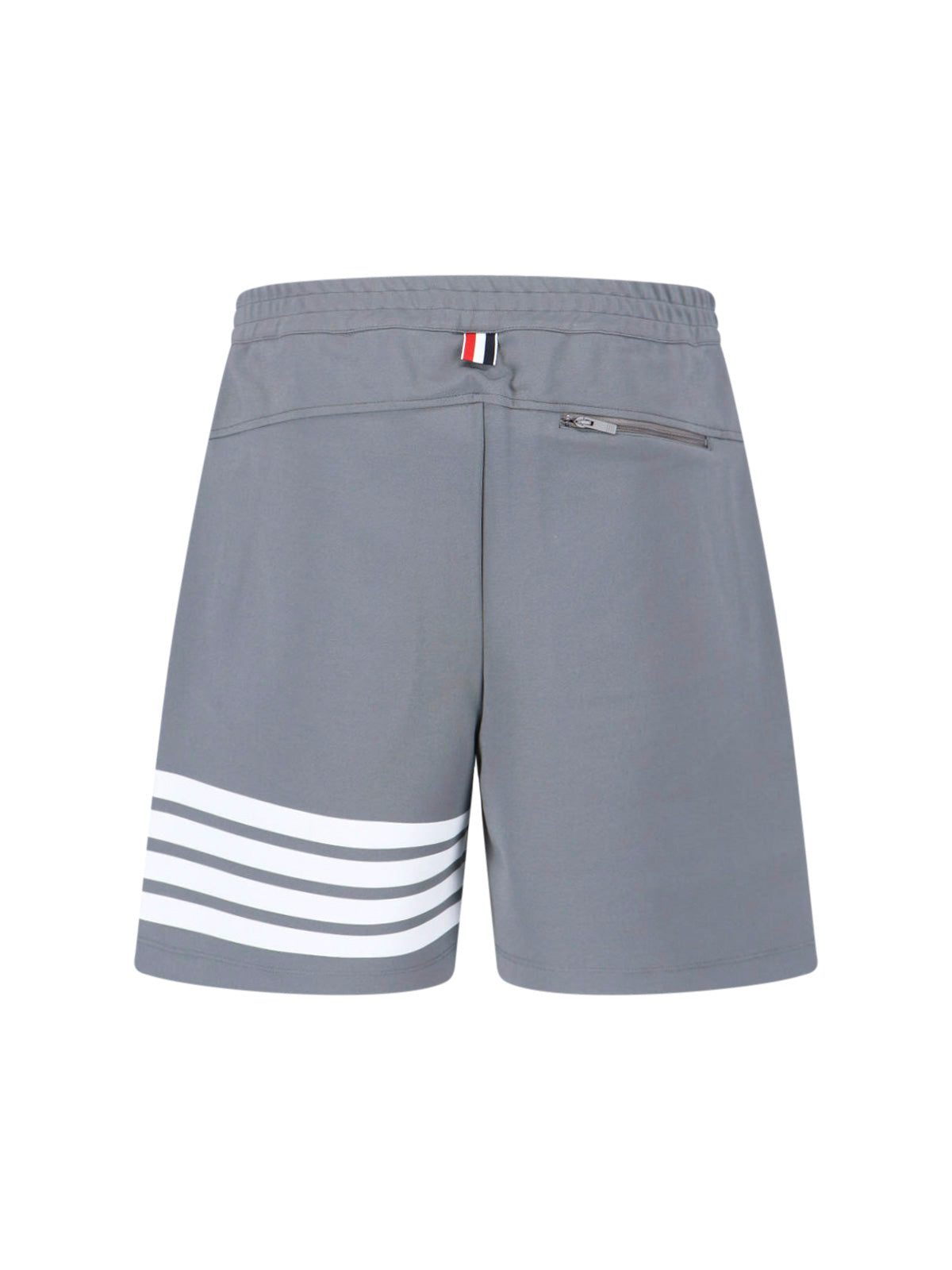 Grey 4-Bar Viscose Blend Straight Shorts