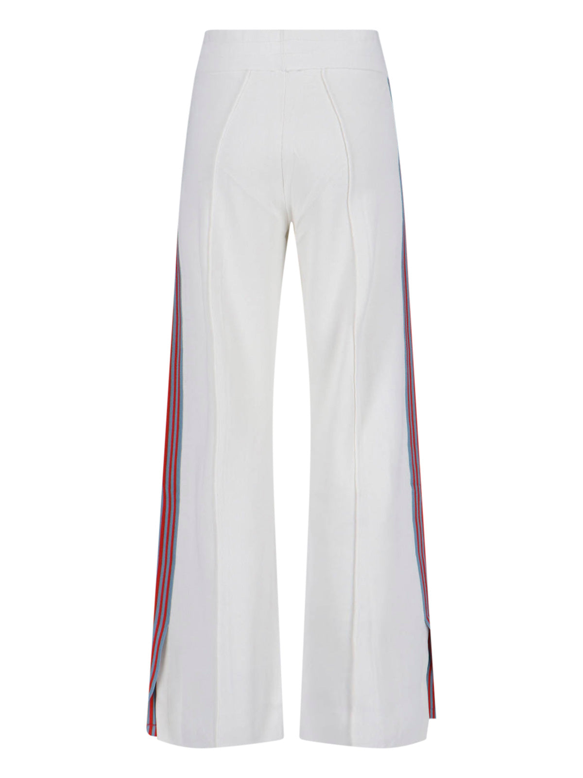 White Logo Sweatpants with Contrast Side Stripes