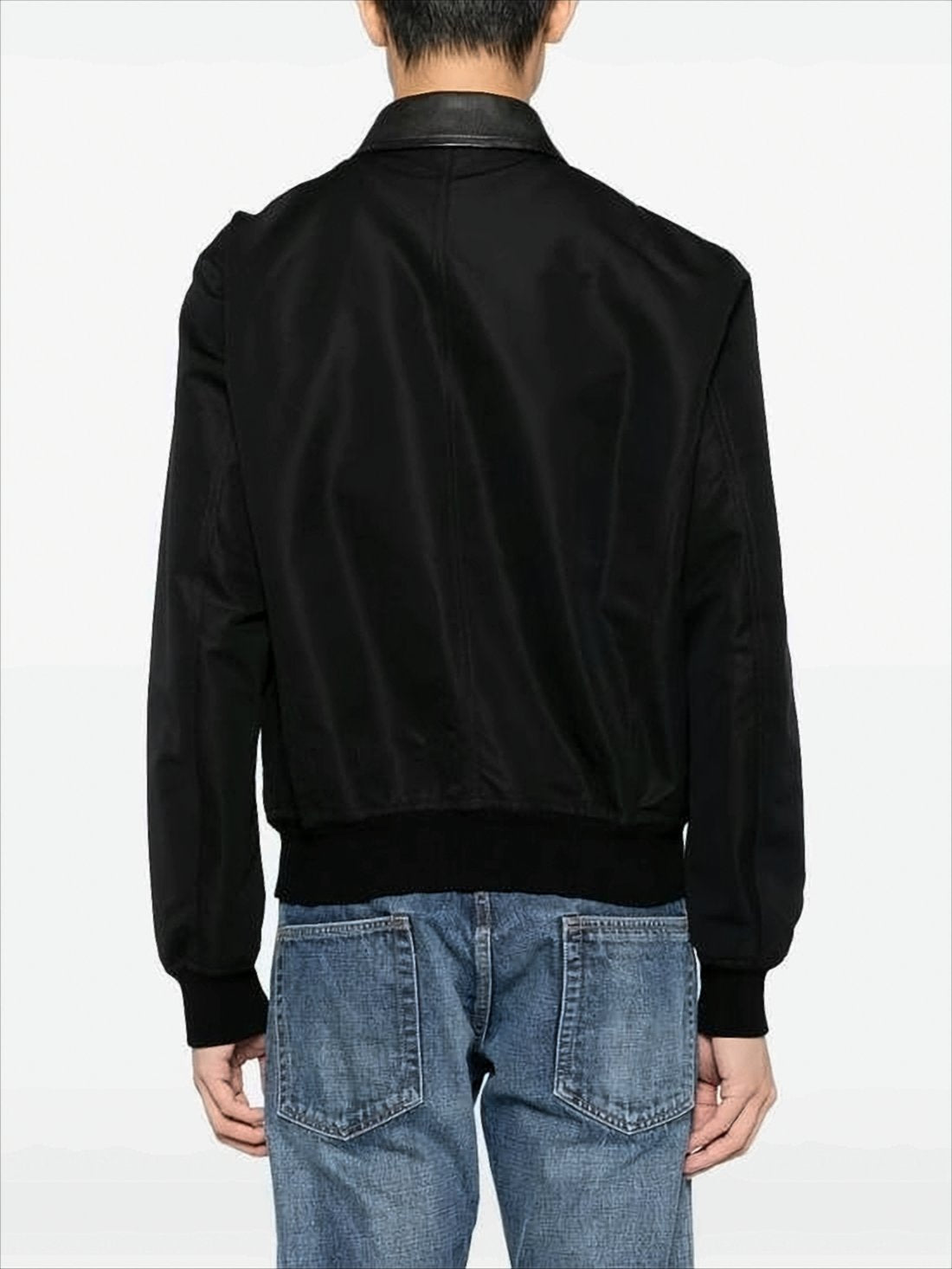 Structured Black Jacket with Leather-Like Finish