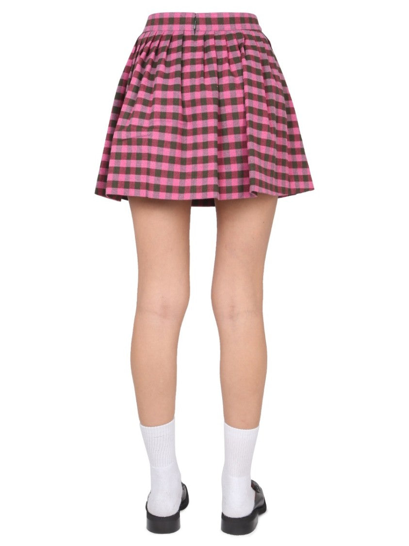 High-Waisted Checkered Mini Skirt