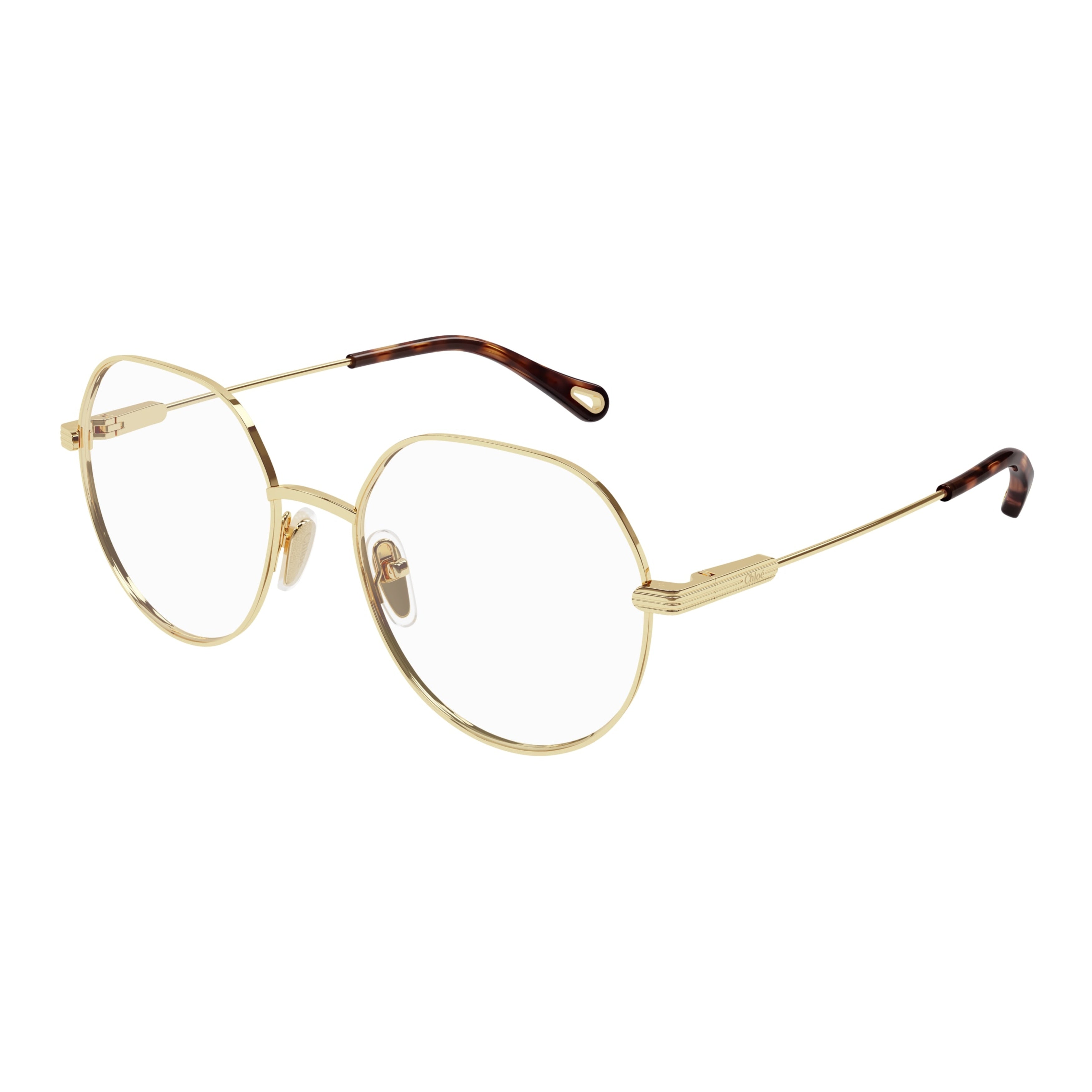 Ch0137o Geometric Gold Metal Frame Eyeglasses