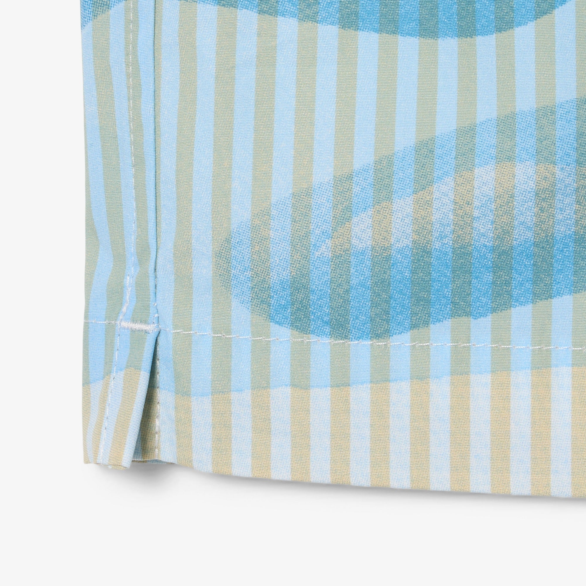 Short-Sleeve Camp Collar Shirt with Abstract Waves