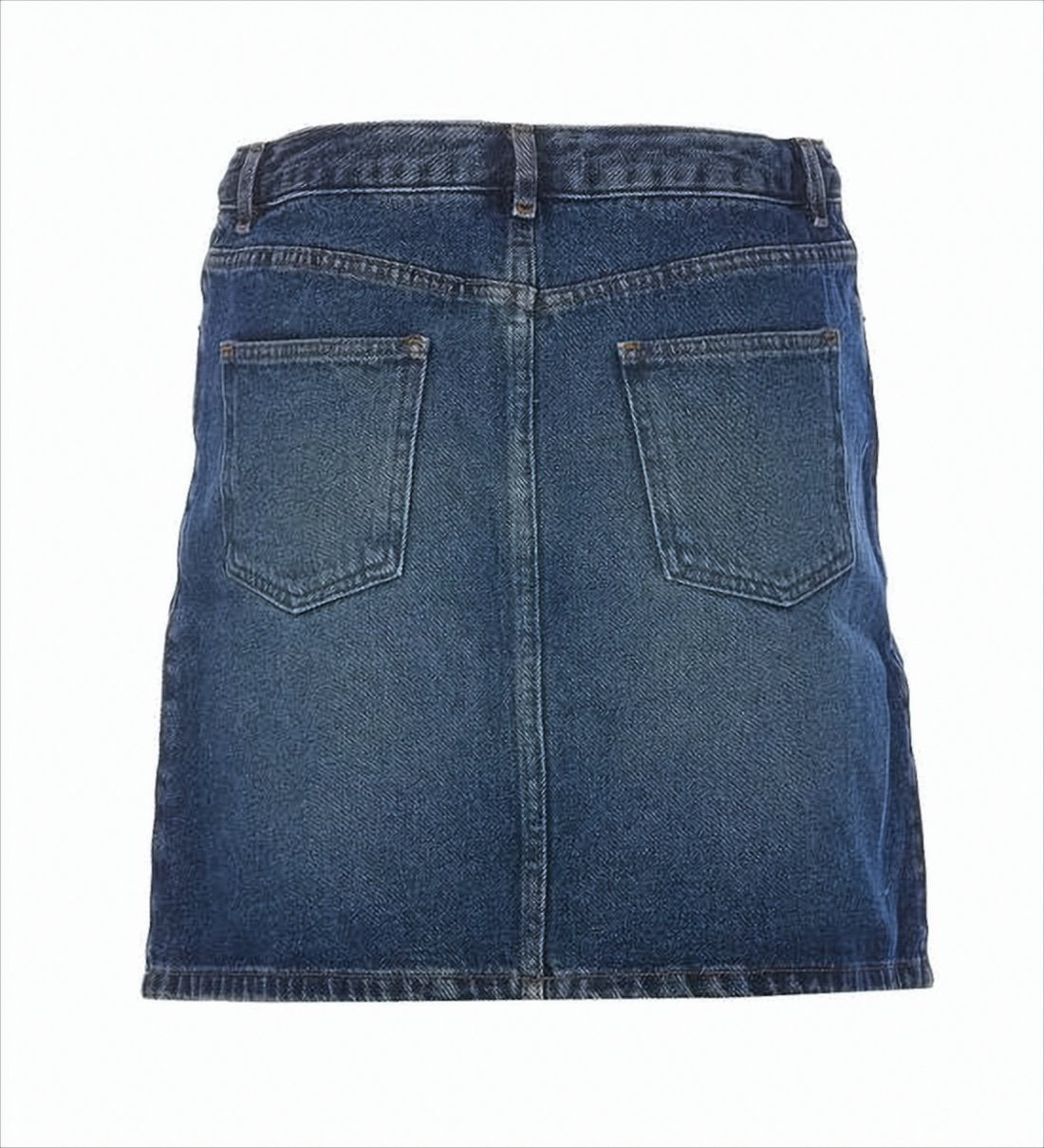 Classic Blue Denim Midi Skirt