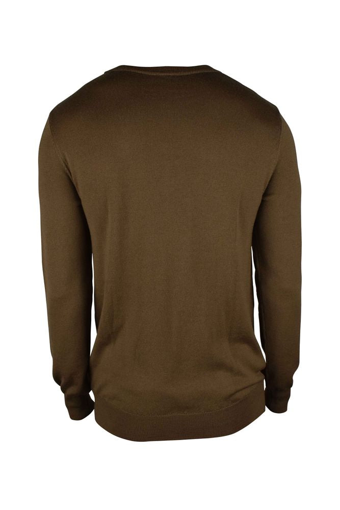 Khaki Wool Sweater With Center Logo