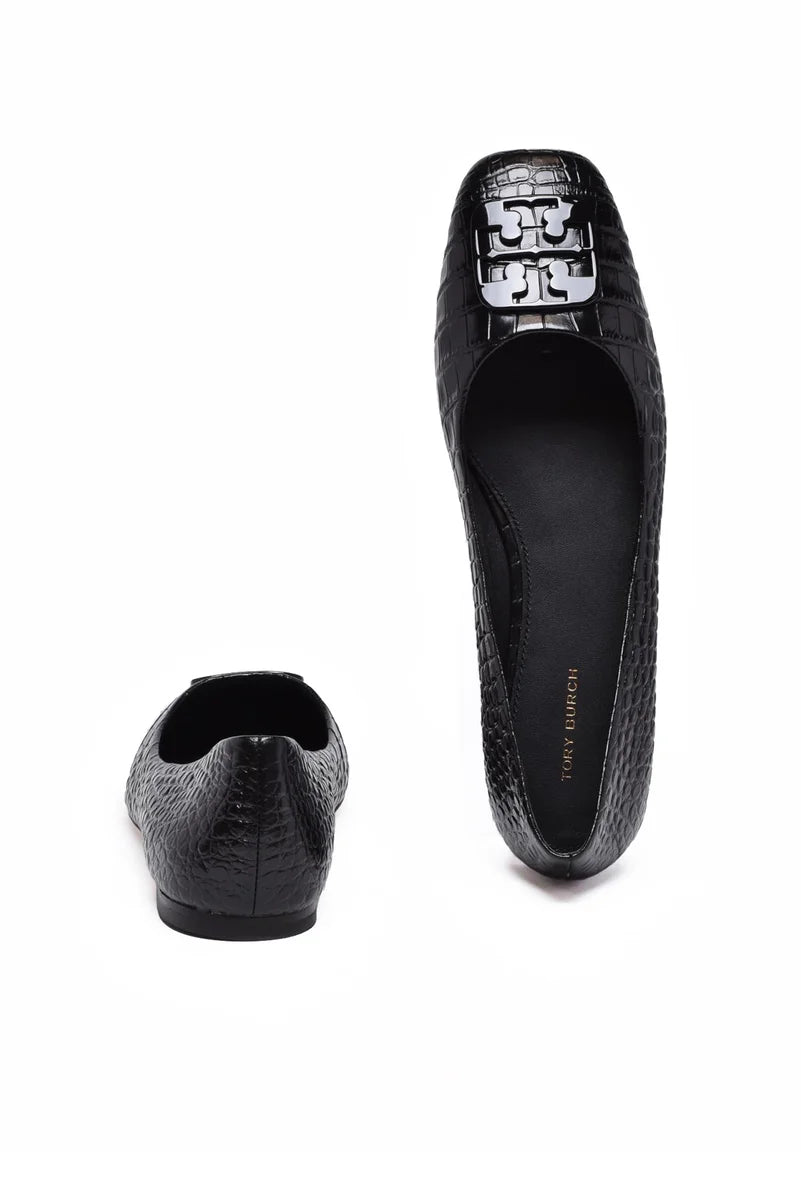 Textured Leather Ballerinas