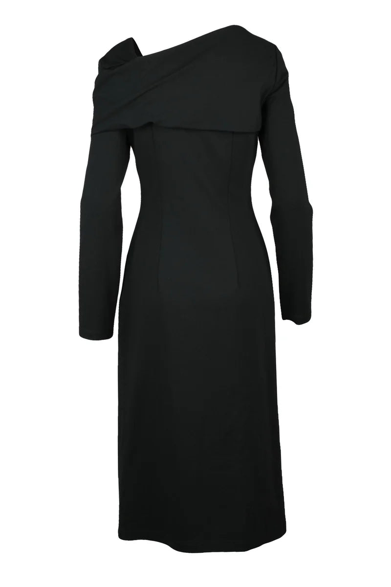Shaped Jersey Dress - Black