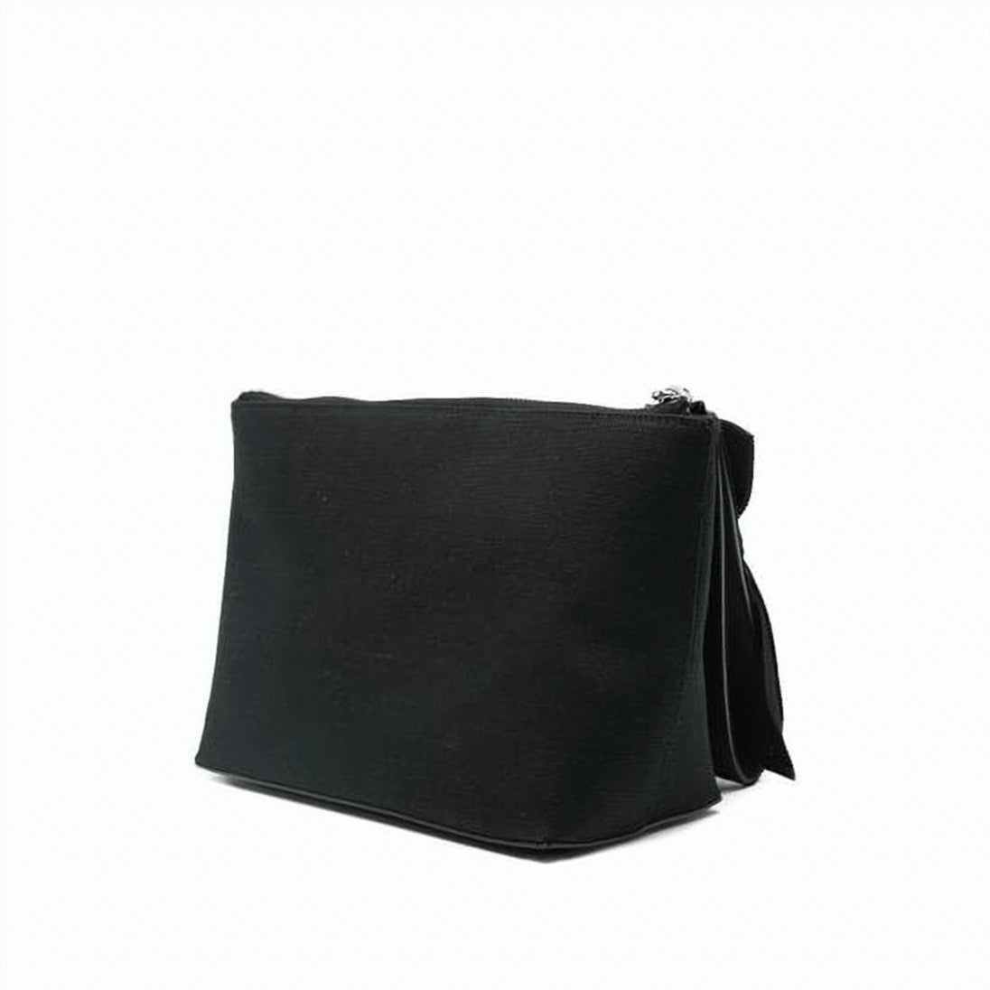 Canvas Pouch with Embroidered Logo and Bow Detail