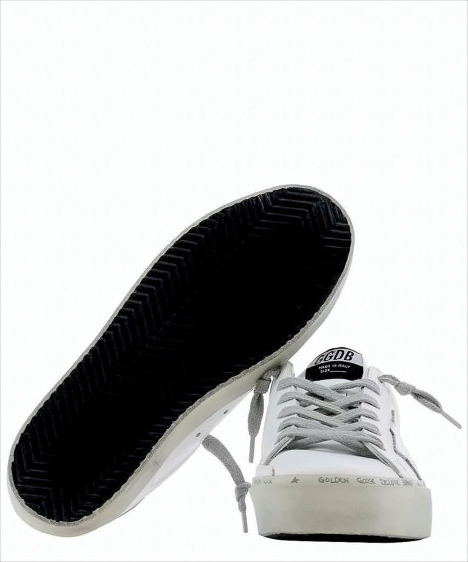 Distressed White Leather Low-Top Sneakers