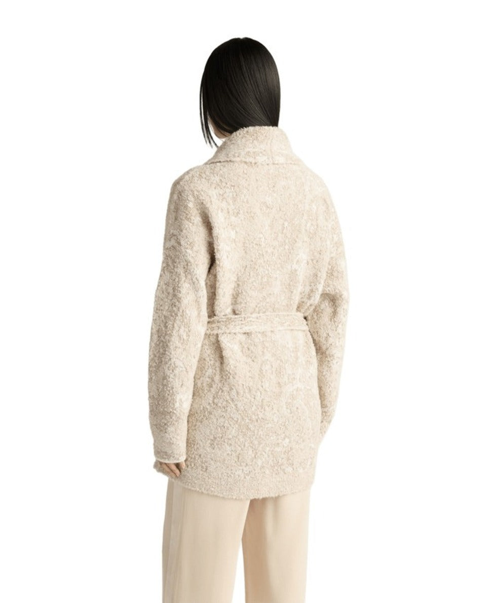 Textured Knitwear Cardigan With Shawl Collar