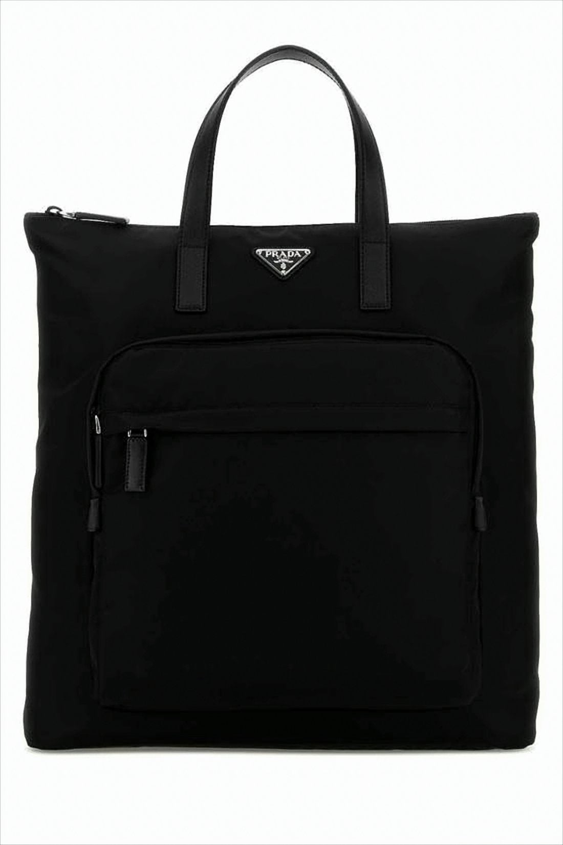 Rectangular Black Backpack with Minimalist Design
